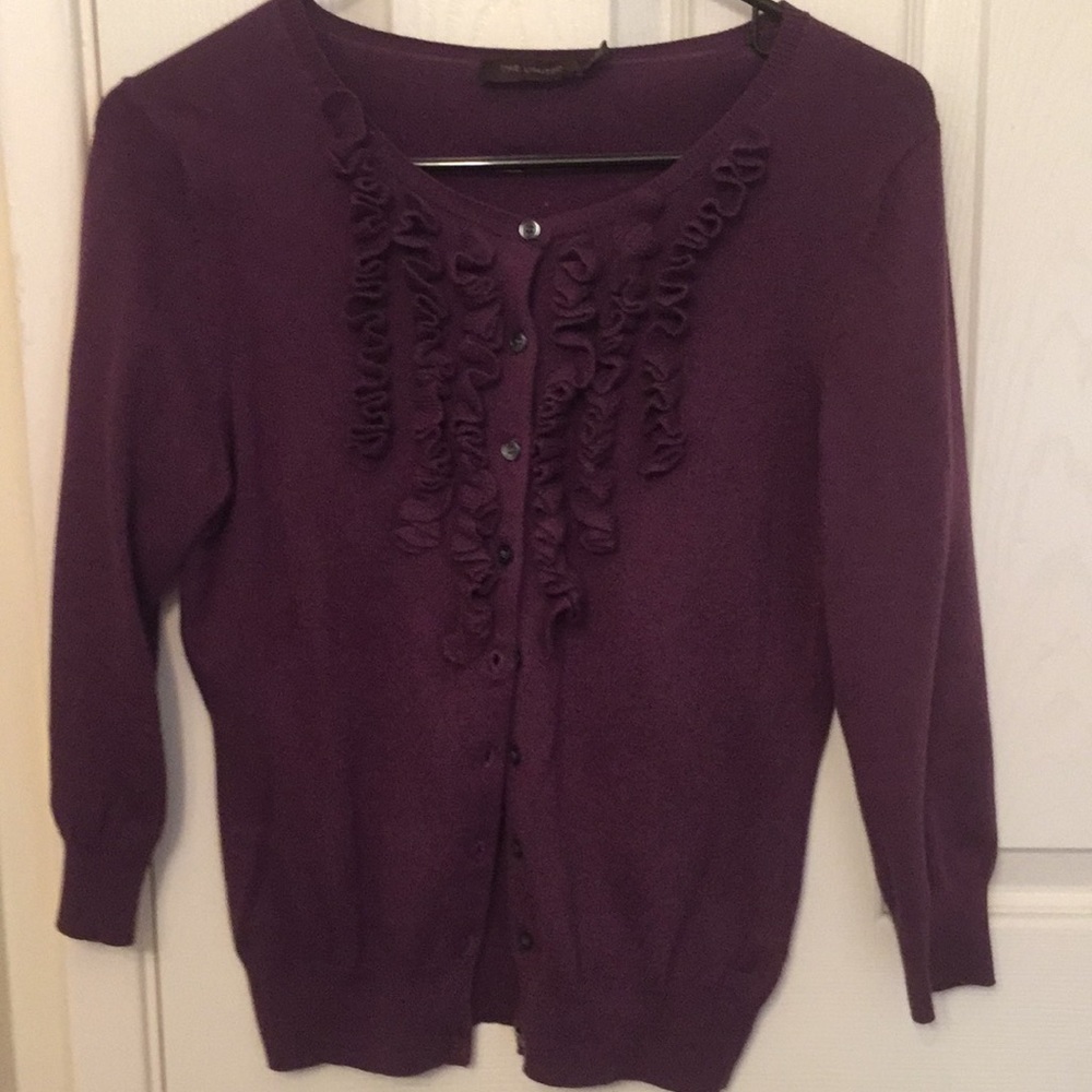 Cute purple ruffled sweater